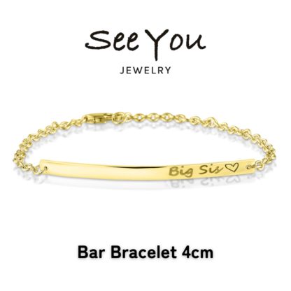 【See You Jewelry】バー・ブレスレット 4cm イエローゴールド