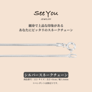 【See You Jewelry】シルバースネークチェーン 1.6mm 113