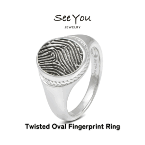 【See You Jewelry】ツイステッドオーバル型指紋刻印リング