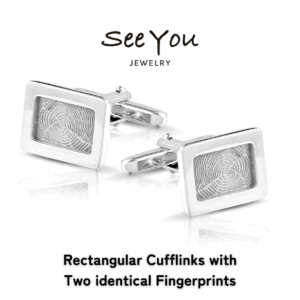 【See You Jewelry】レクタングル型カフリンクス(左右同一指紋刻印タイプ)