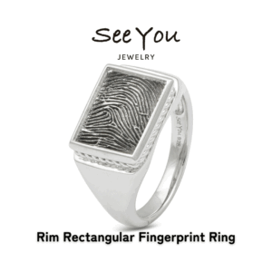 【See You Jewelry】リムレクタンギュラー型指紋刻印リング