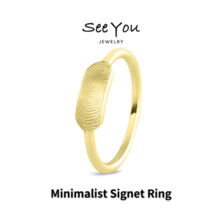 【See You Jewelry】ミニマリスト シグネットリング イエローゴールド