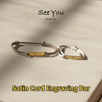 【See You Jewelry】サテンコードエングレービングバー イエローゴールド
